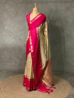 Sandal and Magenta Banarasi saree -BSP9S