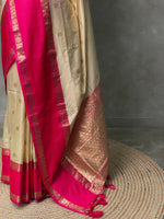 Sandal and Magenta Banarasi saree -BSP9S