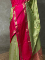Pastal Green and Magenta Banarasi saree -BSP9G