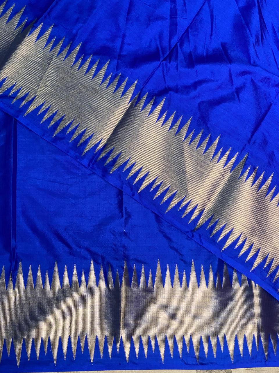 Royal Blue katan Banarasi silk saree- MPS23H