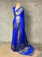 Royal Blue katan Banarasi silk saree- MPS23H