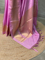 Lilac pink Semi katan Banarasi silk saree- MPS23D