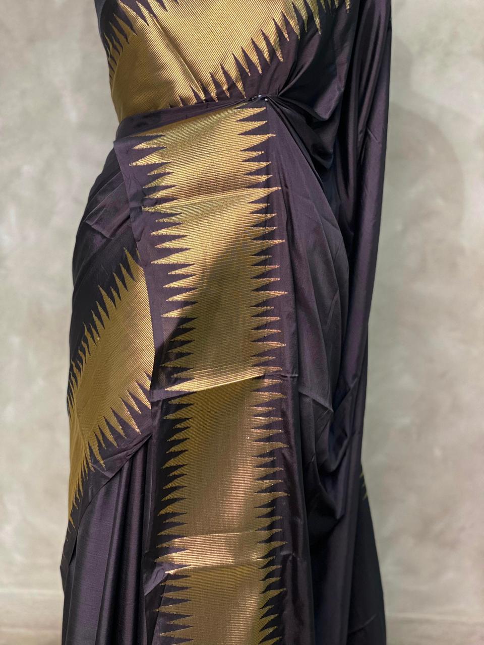 Black katan Banarasi silk saree- MPS23G