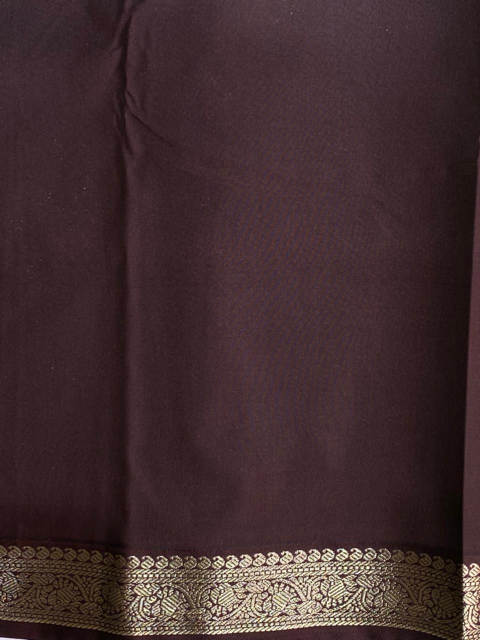 Brown kanchipuram silk saree- PSSR217