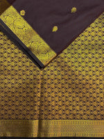 Brown kanchipuram silk saree- PSSR217
