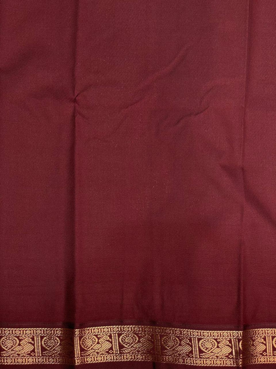 Orangekanchipuram silk saree- PSSR226