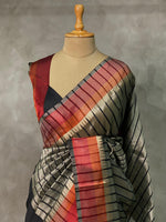 Black semi banarasi saree -PIH23