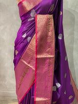 Wine colour Banarasi saree -BSP3K