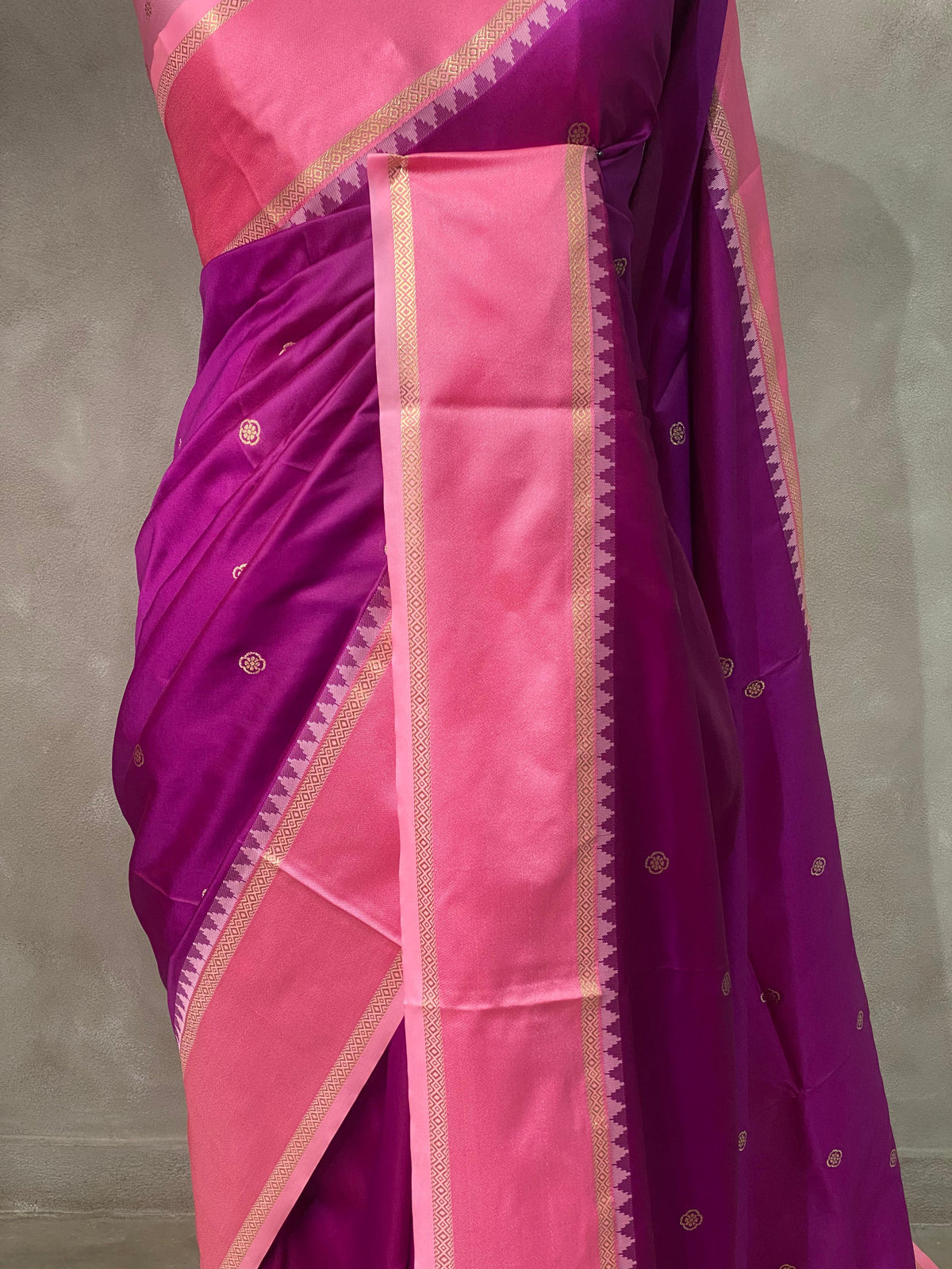 Wine and Pink Banarasi saree -BSP20