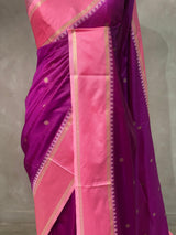 Wine and Pink Banarasi saree -BSP20