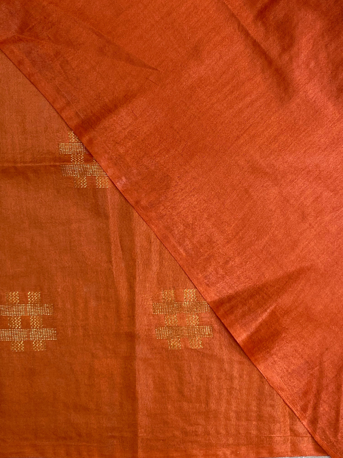 Orange Tusser silk saree -SOT3