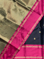 Black and magenta Gajji silk saree -PIH25A