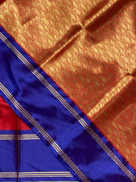 Red and Blue Gajji silk saree -PIH25I