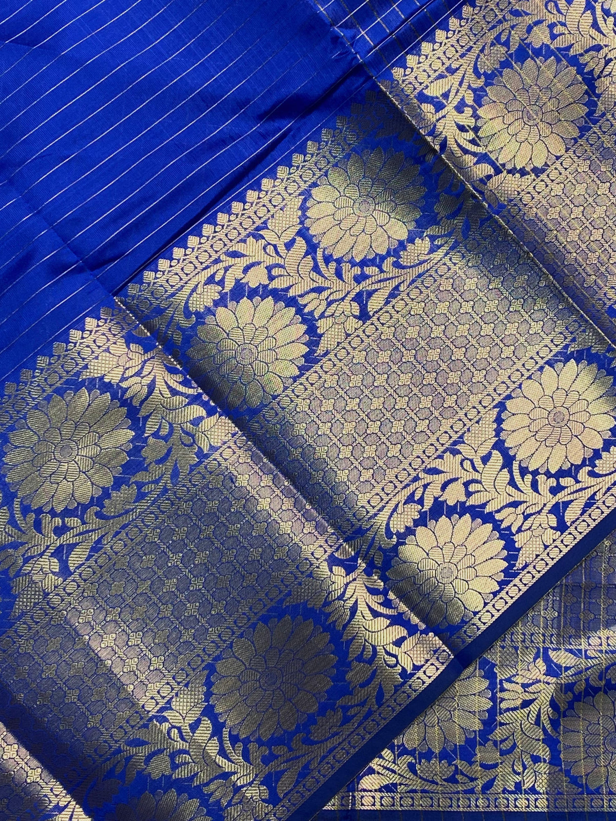 Blue Semi Banarasi saree - LZ9D
