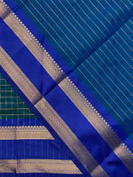 Peacock blue and Royal Blue semi Banarasi silk saree -MPS35