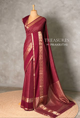 Deep wine Soft silk Saree - PBRFA4