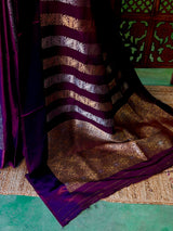 Deep wine Banarasi Crape silk saree - PBRHC4
