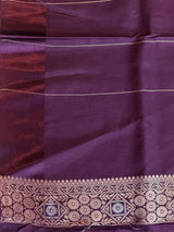 Deep wine Banarasi Crape silk saree - PBRHC4