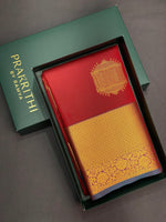 Earthy brown and blue silk saree- SS6