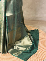 Dark Green Brocade banarasi saree -MPSB51B