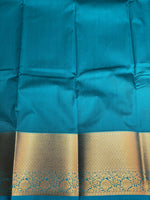 Earthy brown and blue silk saree- SS6