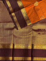 Mustard Yellow and purple kanchipuram silk saree- PSSR206