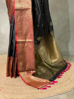 Black Banarasi saree -BSP3J