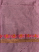 Pink Chanderi silk cotton Jamdani woven saree- PBRJ15