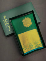 Green and blue silk saree- SS4