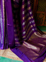 Violet Banarasi Crape silk saree - PBRHC8
