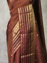 Deep Purple Viscose Tissue Silk Saree - PBRATH9D