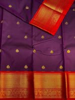 Deep Purple and Red kanchipuram silk saree- PSSR205